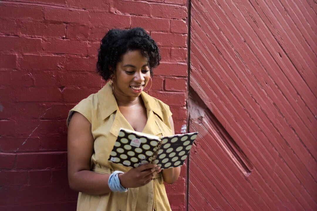 woman reading script